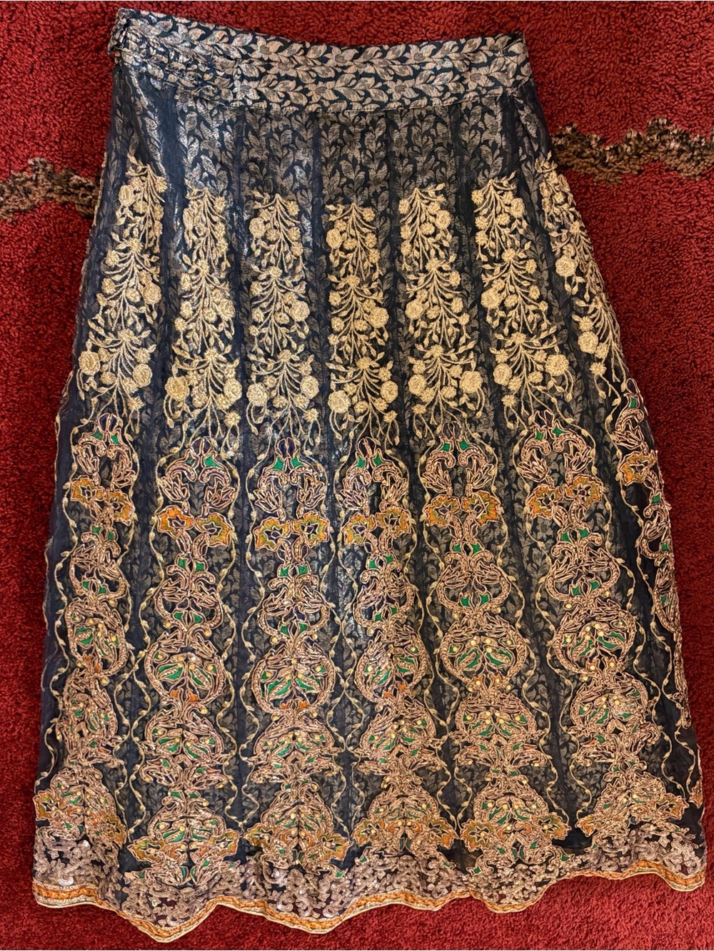 Navy blue lehenga skirt